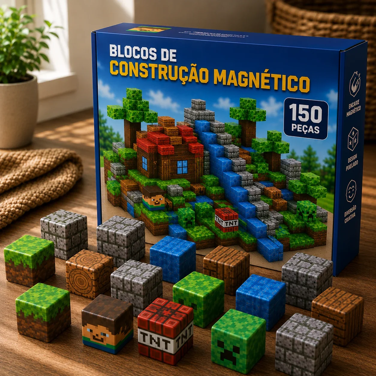 Magnetic Blocks™ - Blocos Magnéticos De Construção - 100 á 150 peças — imagem 3