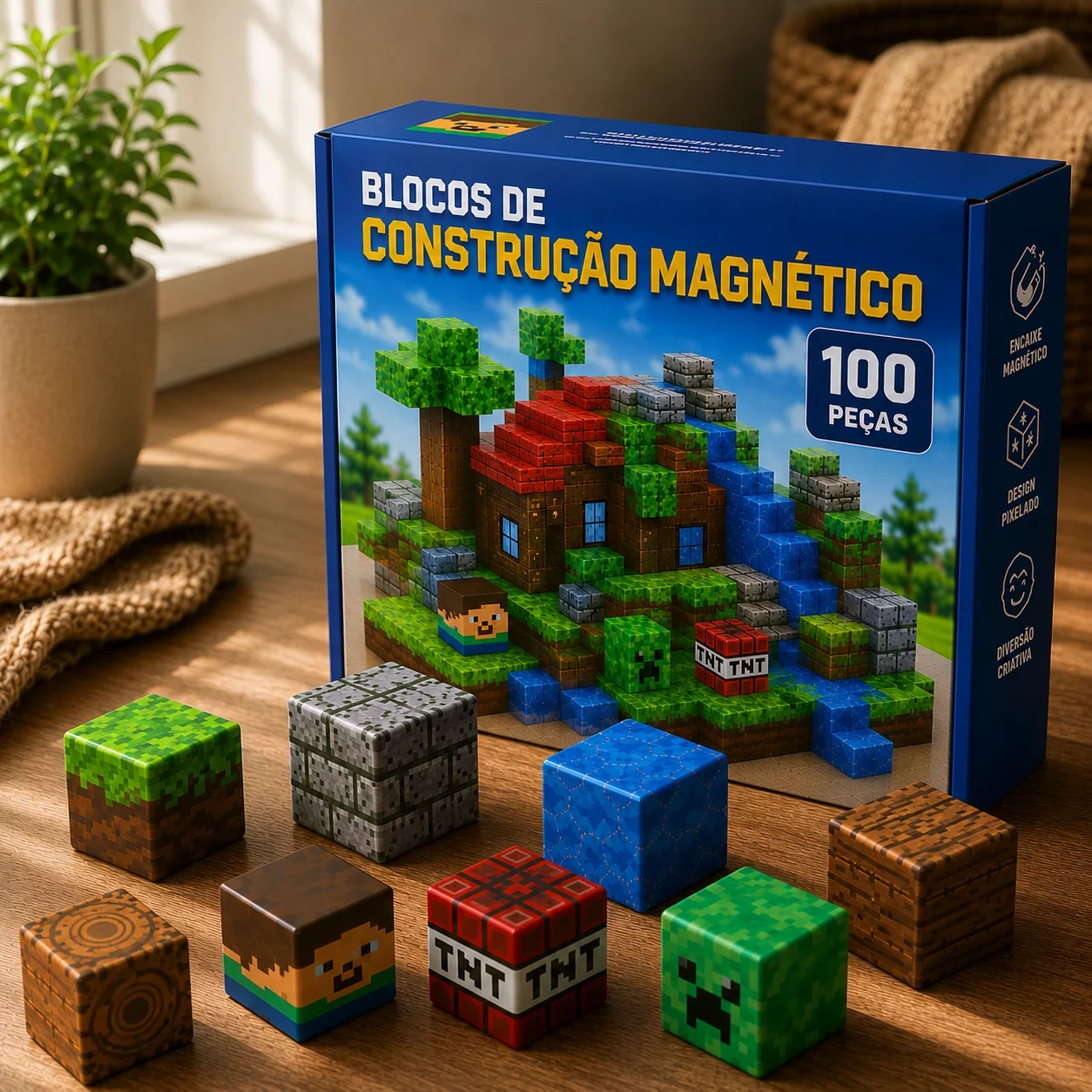 Magnetic Blocks™ - Blocos Magnéticos De Construção - 100 á 150 peças — imagem 5