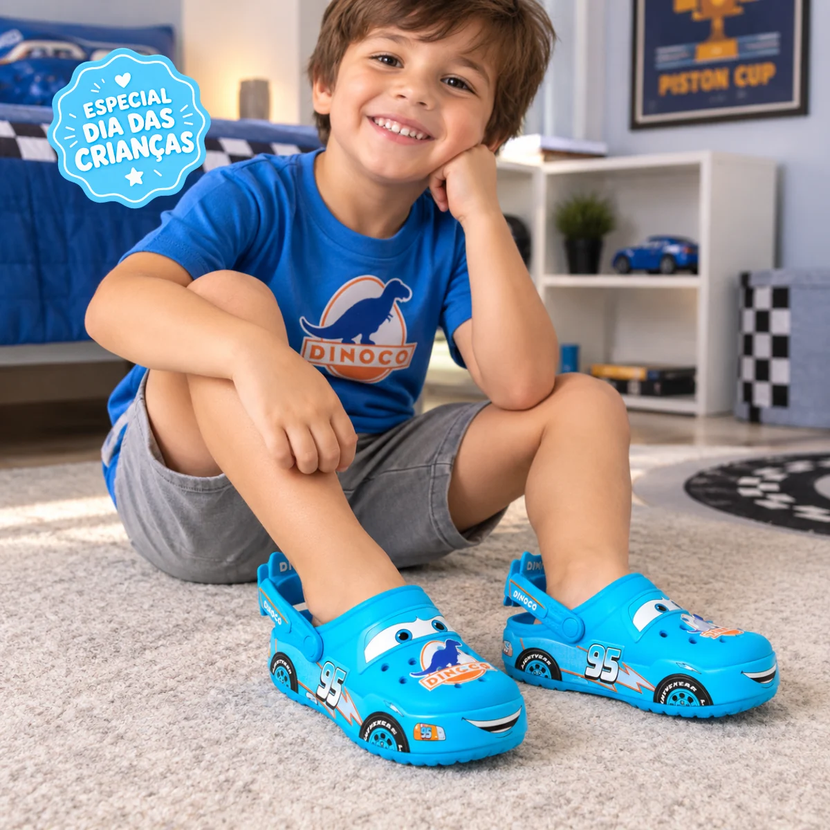 TurboCrocs™ – Calçado Infantil Radical | Modelo Dinoco + Nome Personalizado