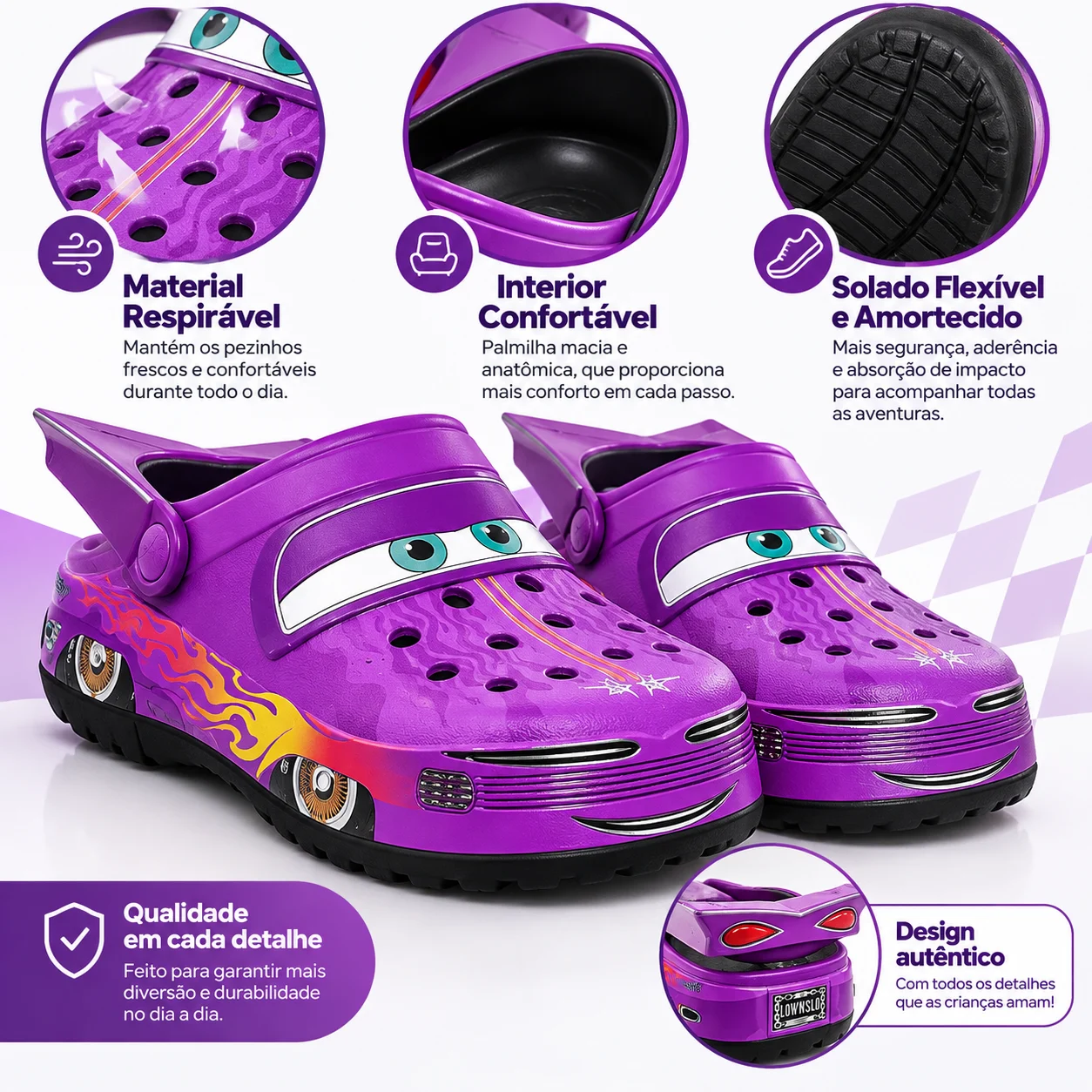 TurboCrocs™ – Calçado Infantil Radical | Modelo Ramone + Nome Personalizado — imagem 4