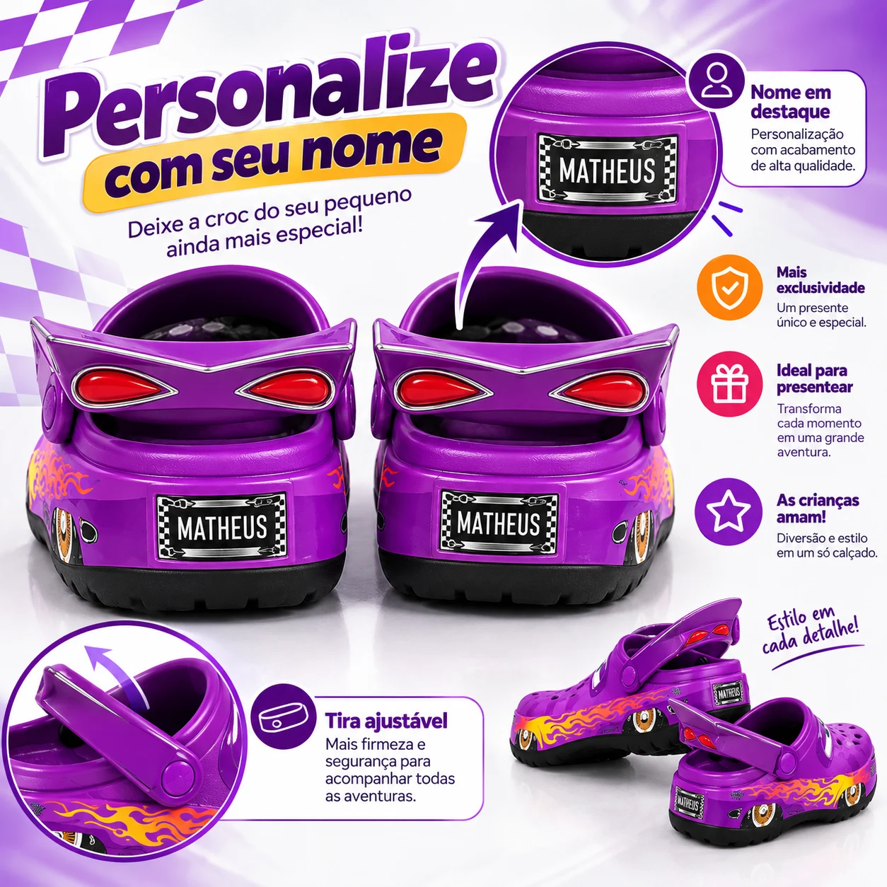 TurboCrocs™ – Calçado Infantil Radical | Modelo Ramone + Nome Personalizado — imagem 5