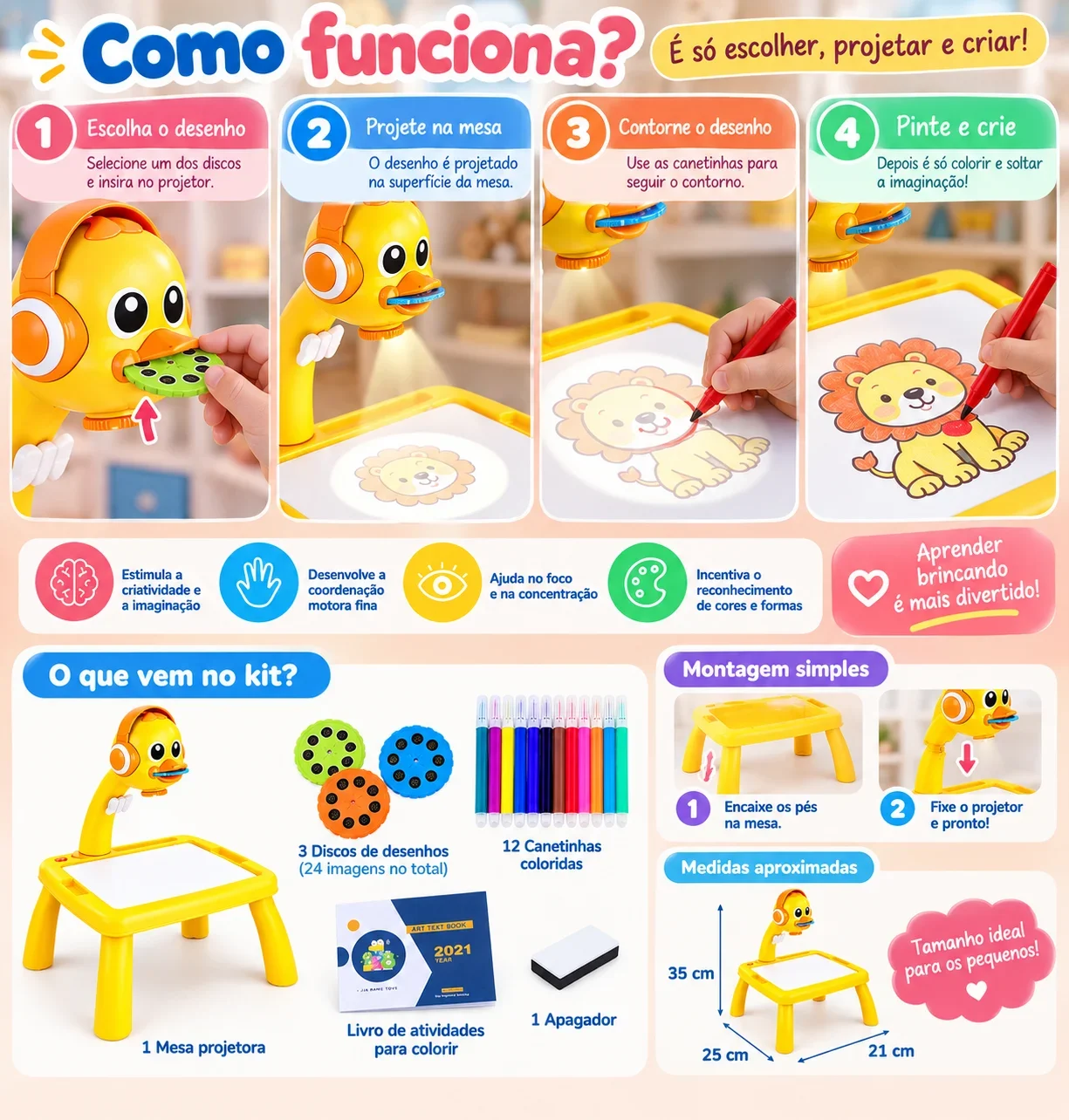Projection Drawing Table™ - Mesa de Desenhos Com Projetor Para Estímulo Cerebral — imagem 4