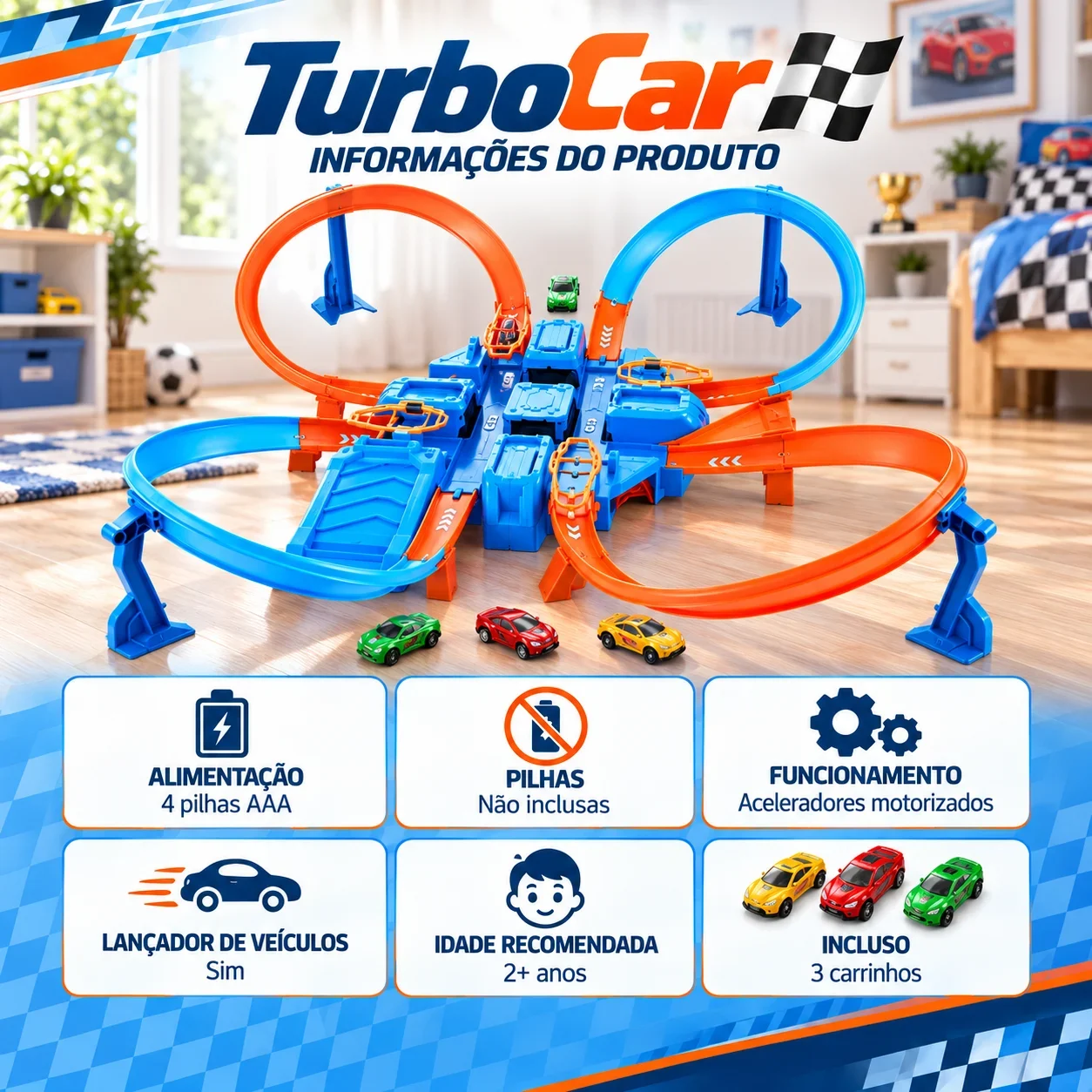TurboCar™ – Mega Pista Radical | 3 Carrinhos — imagem 6