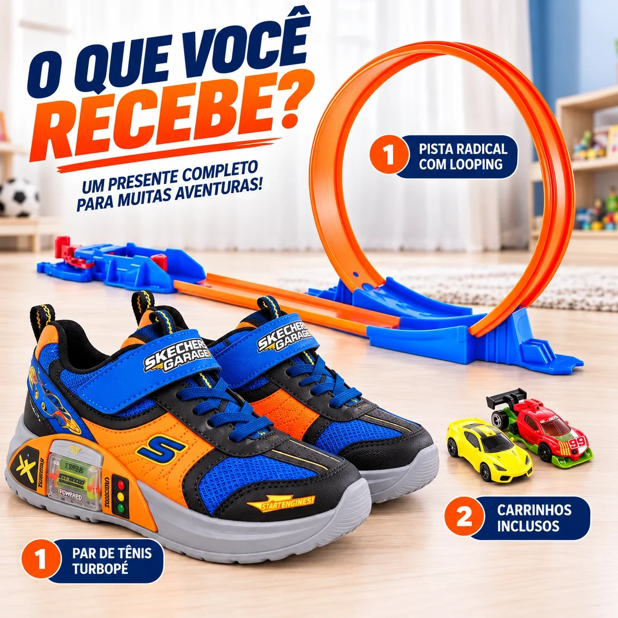 TurboPé© – Tênis com Garagem de Carrinho + Pista Radical — imagem 7