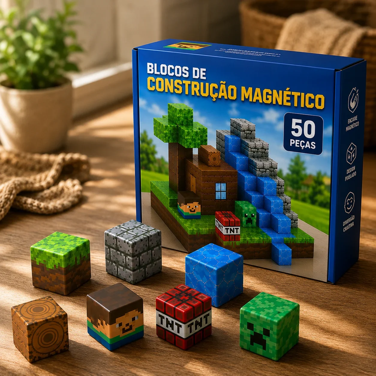 Magnetic Blocks™ - Blocos Magnéticos De Construção - 100 á 150 peças — imagem 4